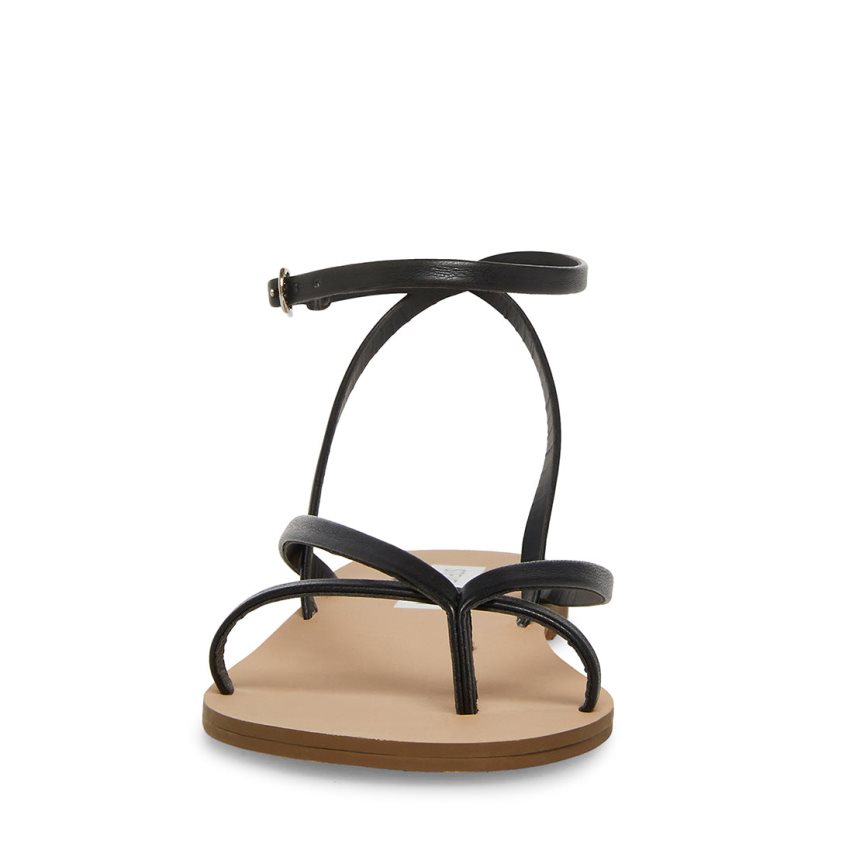 Black Steve Madden Amuse Women's Flat Sandals | PH 7638NYS